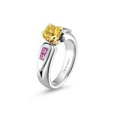 Australian Pink, Yellow & White Diamond Ring - Dracakis Jewellers
